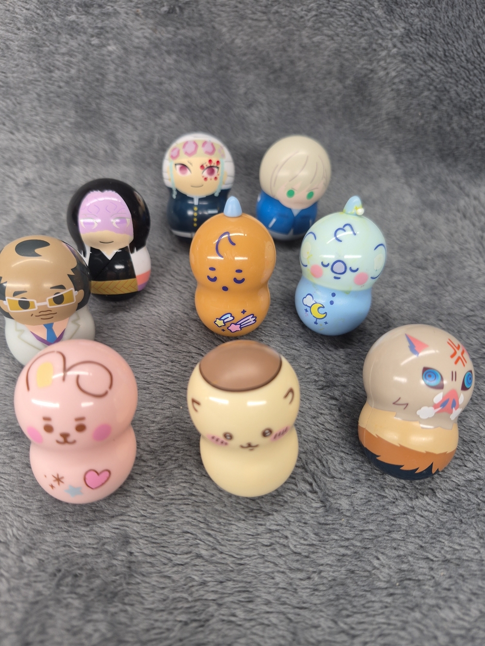 Coo'nuts Bandai Nut Shaped Rolling Balancing Mini Figures Collective 9 Pcs